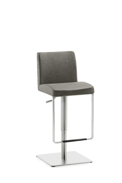 Mayer Sitzmöbel , structure en acier inoxydable, coque d'assise rembourrée, simili cuir, boue, 1260EL_26476