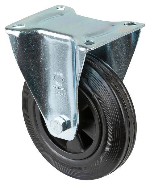 Rouleau de transport BS rollers, rouleau fixe, largeur de roue 40 mm, roue Ø 160 mm, capacité de charge 135 kg, plastique, roulement à rouleaux, plaque, lot de 2, L410.B45.160