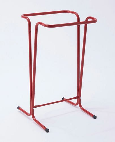 Support sac poubelle DENIOS 120 litres, dispositif debout, rouge, 265-627