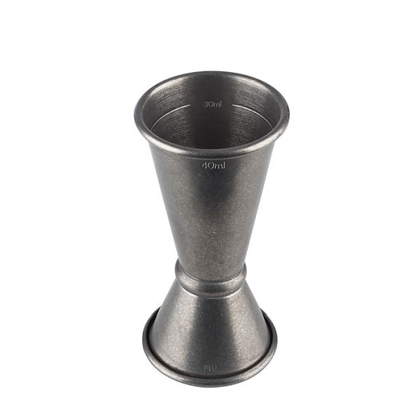 Doseur APS, Ø 4,5 cm, hauteur : 9 cm, acier inoxydable, aspect inox antique, volume : 20 / 40 ml, 93354
