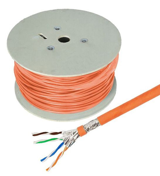 Câble d'installation Helos High Quality, Cat 7, S/FTP, PiMF, LSZH, orange, tambour de 500 m, 263842