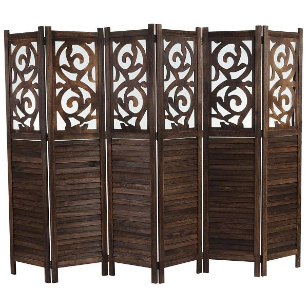 Mendler Paravent Istanbul, cloison de séparation, paravent, ornements, 170x240cm, marron, 45828
