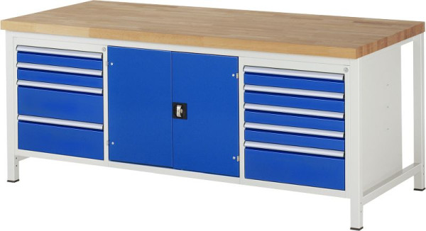 Etabli RAU série 8000 - modèle 8908, L2000 x P900 x H840 mm, base système L1995 x P850 x H800 mm, 03-8908A2-209B4S.11