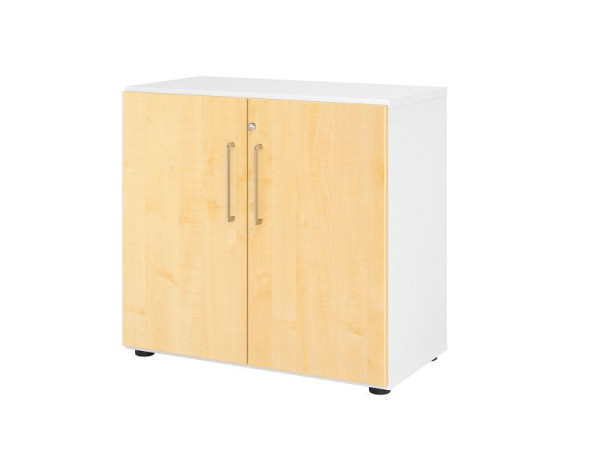 Armoire Hammerbacher 928T2, 2 OH, corps : blanc / façade : érable, 80 x 42 x 74,6 cm (LxPxH), V928T2/W/3/BS