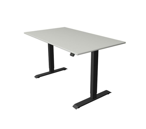Kerkmann Move 1 table assis/debout anthracite, L 1400 x P 800 mm, réglable en hauteur électriquement de 740 à 1230 mm, gris clair, 10182511