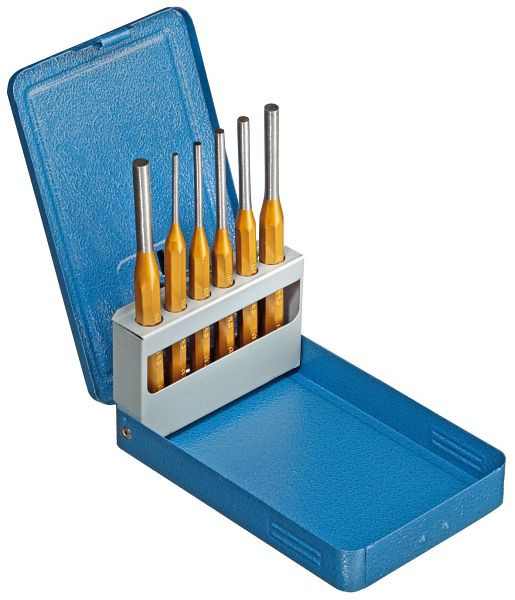 Jeu de chasse-goupilles GEDORE, 6 pièces, cassette pliante en métal, 8758050