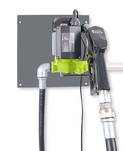 Pompe vide-fût électrique DENIOS TP 6, avec pistolet automatique, TT 1600 mm, pour montage mural, 267-642