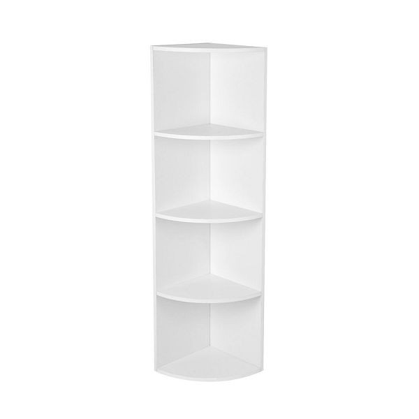 VASAGLE étagère d'angle avec 4 tablettes blanc, LBC42WT