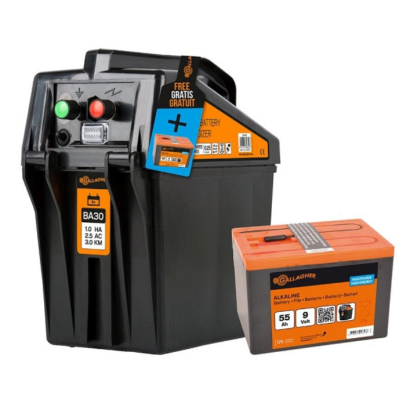 Appareil à batterie Gallagher BA30 (9/12 V) + batterie incluse, 356303