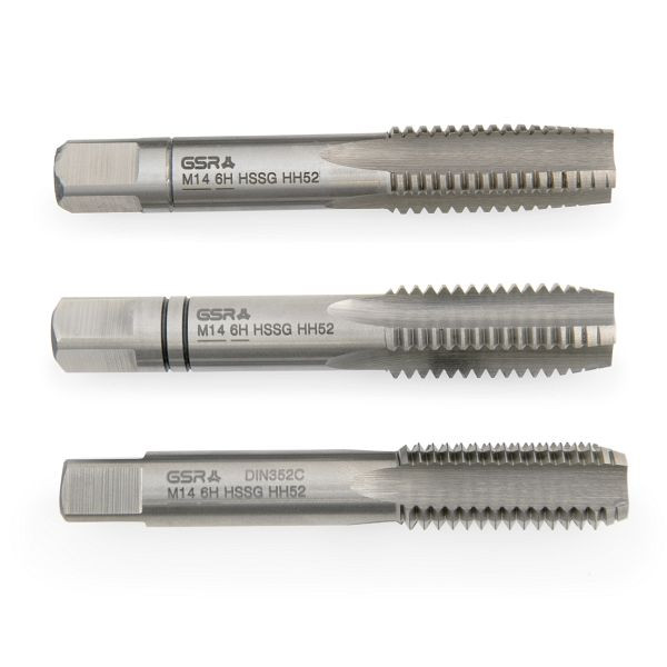 GSR jeu de tarauds à main filetage métrique DIN 2184-2 (DIN 352) droite HSS-G M 14, 00105260