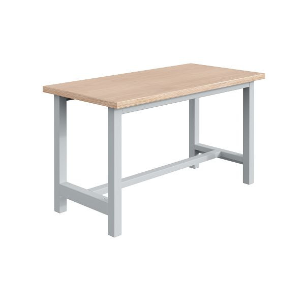Etabli SOFAME CKS L 1200 x P 750 x H 840 mm, plan de travail multiplex 40 mm, gris clair RAL 7035, W010160003GC