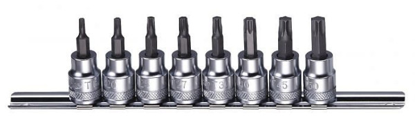 Jeu de douilles embout TX 3/8" Boxo sur clip, 8 pièces, B-T3808R