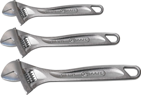 Jeu de clés à molette KS Tools, réglables, 3 pièces, 577.0399