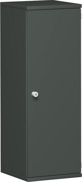 geramöbel armoire à portes battantes 2 étagères décoratives, verrouillable, serrure à gauche, 400x425x1152, graphite/graphite, N-10DL304-GG