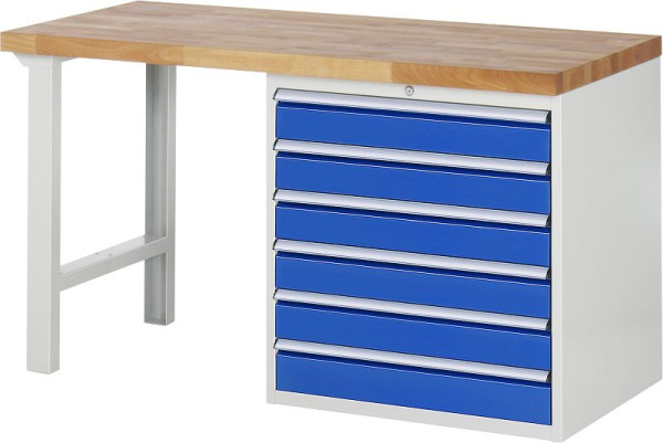 Etabli RAU série 7000 - modèle 7616, L1500 x P700 x H890 mm, base système L1500 x P650 x H850 mm, 03-7616A1-157B4M.11