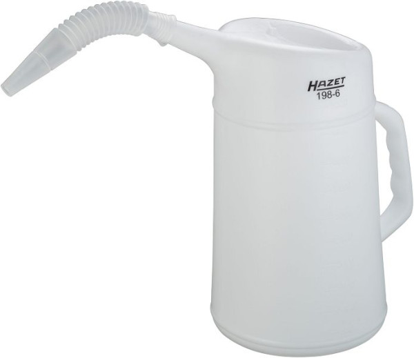Verre doseur Hazet, pour liquide de frein, avec bec verseur, matériau : PEHD couleur : blanc/transparent, capacité : 5 l, 198-6