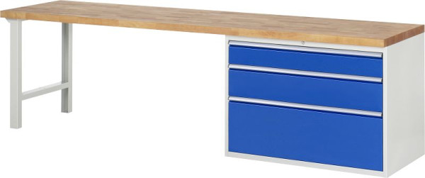 Etabli RAU série 7000 - modèle 7708, L3000 x P700 x H890 mm, base système L3000 x P650 x H850 mm, 03-7708A1-307B4M.11