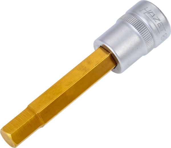 Douille tournevis Hazet, carré creux 10 mm, profil six pans creux, 9 mm, version courte avec moletage, 8801-9