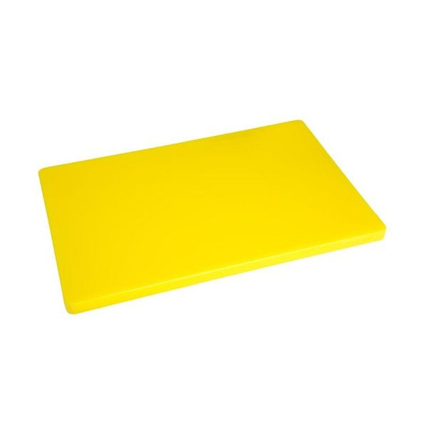 Planche à découper extra épaisse Hygiplas LDPE jaune 450x300x20mm, DM002