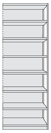 Kerkmann étagère de bureau complète Progress 500, L 960 x P 300 x H 2600 mm, gris clair, 50946411