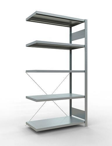 Rayonnage à étagères Schulte, panneau supplémentaire, 5 niveaux de rangement, traverse, charge du compartiment 250 kg, 1006 x 536 x 2000 mm, 278746