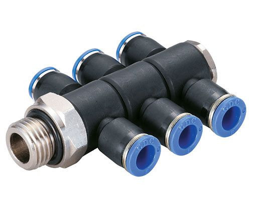 minuterie B-TVTEd3-10-1/2-KU, raccord à vis distributeur en T, cylindrique, Ø tuyau : 10 mm, filetage : 1/2", UE : 2 pièces, 03180715
