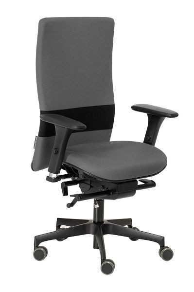 Chaise de bureau pivotante nexxtoffice Vita-Q avec accoudoirs 3D, base en polyamide, roulettes rigides, Blizzard, V-Q5-MA-HR-KN-Bli