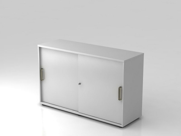 Hammerbacher armoire à portes coulissantes 2OH 120cm poignée rayée gris/gris, 120x40x74,8 cm (LxPxH), V1752S/5/5/SG