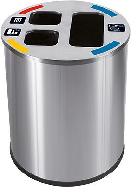 Poubelle Orgavente 40, HxØ 470x355 mm, acier inoxydable brossé, WB-1261-SSSTL