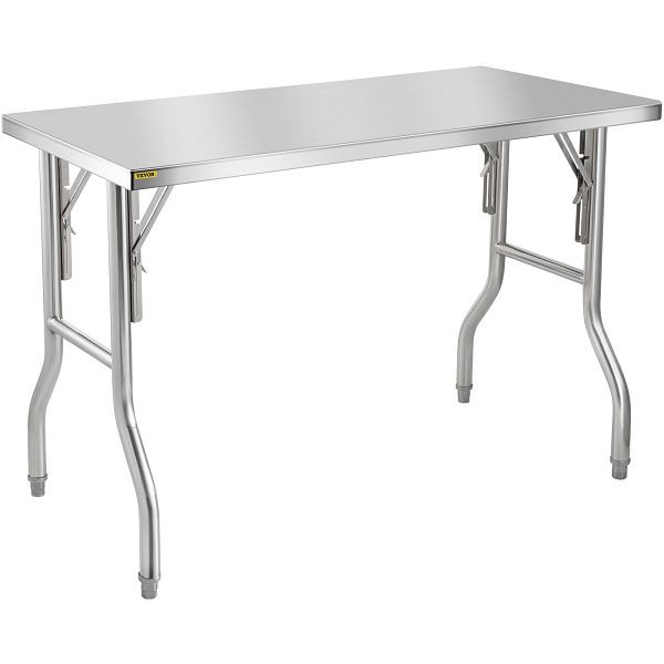 VEVOR table de cuisine table de travail table de préparation commerciale 122x61x85cm pliable, CFGZT24X48YC00001V0