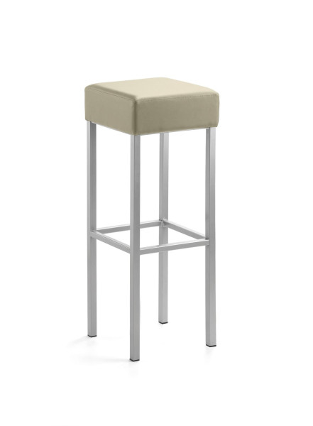 Tabouret Mayer Sitzmöbel , structure argent nacré, assise rembourrée, hauteur d'assise 91 cm - extra haut, taupe, 1136_08_30484