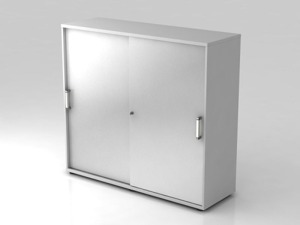 Hammerbacher armoire à portes coulissantes 3OH 120cm poignée chromée gris/argent, 120x40x110 cm (LxPxH), V1753S/5/S/CE