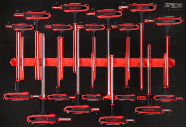 KS Tools PERFORMANCEplus jeu d'outils 18 pièces clé coudée à poignée en T, 811.1018