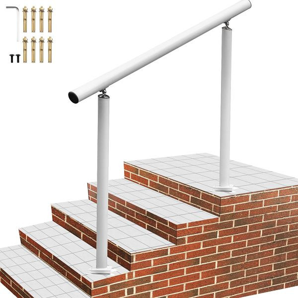 VEVOR rampe d'escalier en aluminium rampe extérieure 4 pieds main courante de rampe d'entrée de maison blanche, LZLTFS4YCYGBSDLZ1V0