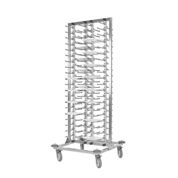 ETERNASOLID PLATECHAMP-80 chariot porte-assiettes, empileur d'assiettes pour 80 assiettes avec supports softgrip, mobile, ESTSW80