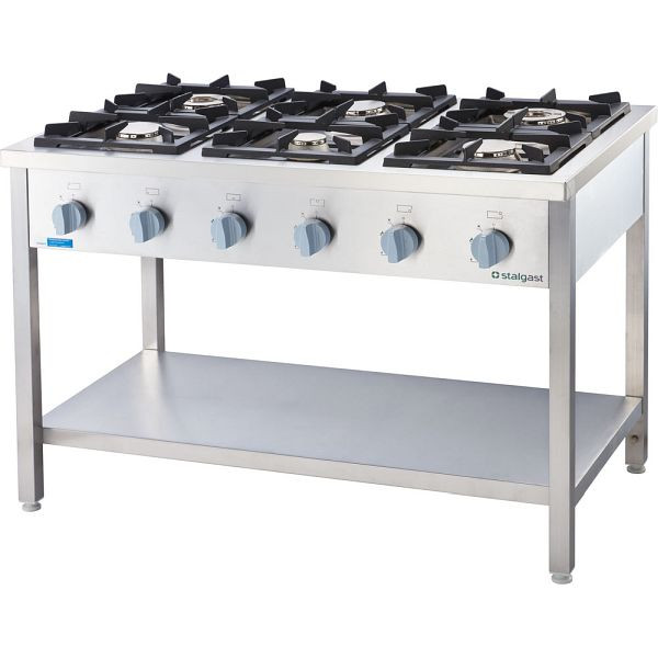 Réchaud à gaz Stalgast série 700 - G20, 6 brûleurs (3,5+2x5+2x7+9), 1200 x 700 x 850 mm (LxPxH), FS01620SE