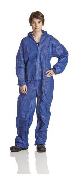 Combinaison DS SafetyWear PP, cagoule bleue, 50 g, taille M, UE : 50 pièces, PP50B-M