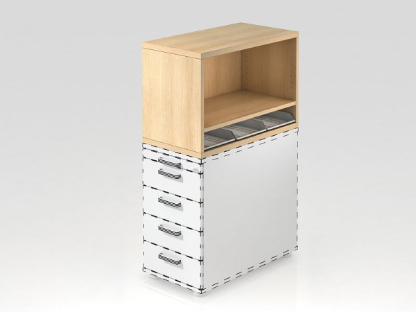 Étagère supérieure Hammerbacher pour conteneurs SC en chêne, 42,8x80x53 cm (LxPxH), VSCA1/E