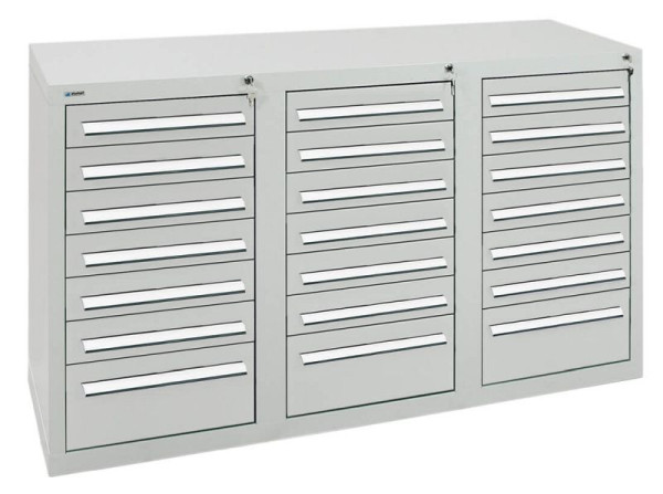 armoire à tiroirs émoussés série T-100/35-3, RAL 7035/7035, 21 tiroirs (18x100, 3x200mm), 8153207