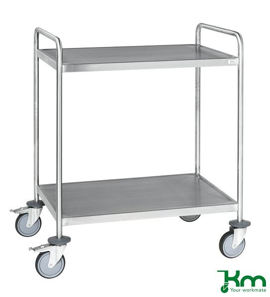 Chariot inox Kongamek entièrement soudé 2 étagères C3, 18/8, 650 x 440 x 1010 mm, KM60350MRM