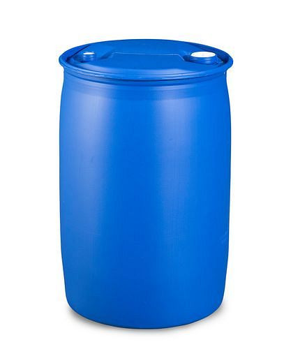 Fût à bonde plastique DENIOS, 120 l, raccord bonde à vis 3/4'' et 2'', 266-140