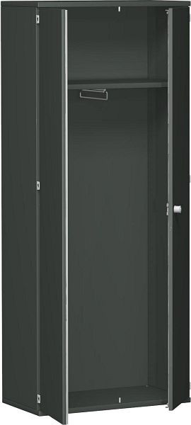 Armoire geramöbel avec support d'armoire coulissant, 1 étagère décorative, verrouillable, 800x425x1920, graphite/graphite, N-10AG508-GG