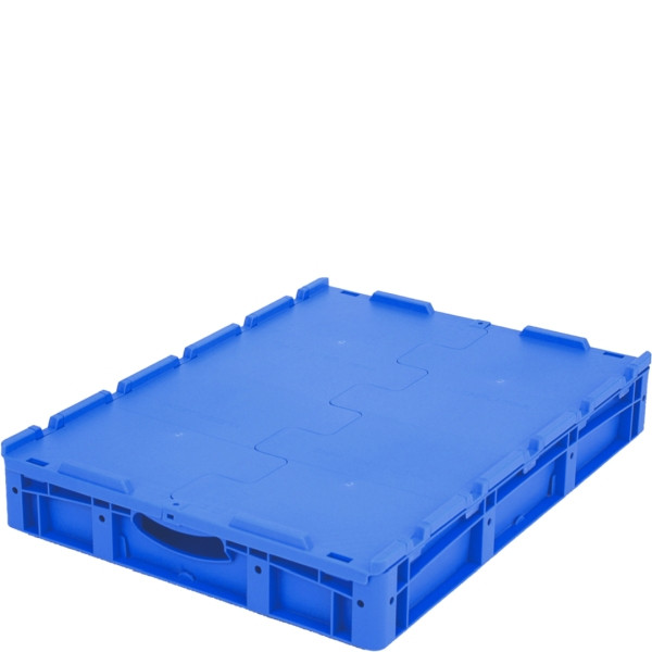 BITO Euro bac gerbable XL couvercle/skid /XLD86121D 800x600x120 bleu, couvercle double fond, C0292-0077