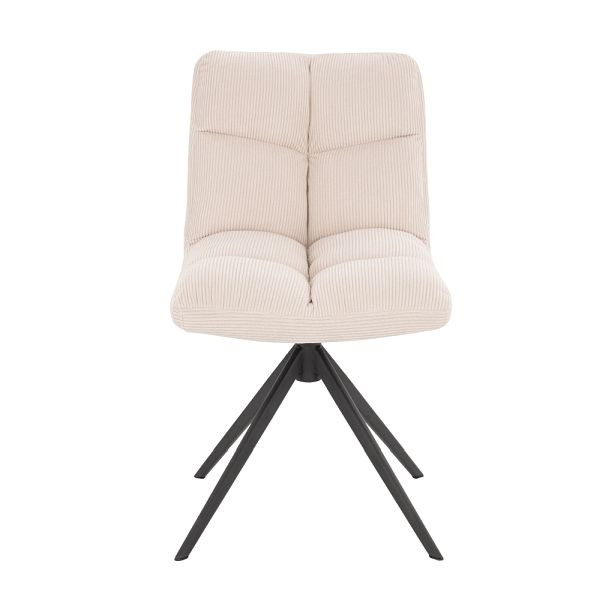 HOME DELUXE Chaise de Salle à Manger Pivotante Lot de 2 NODA – Cordon Crème, 49712