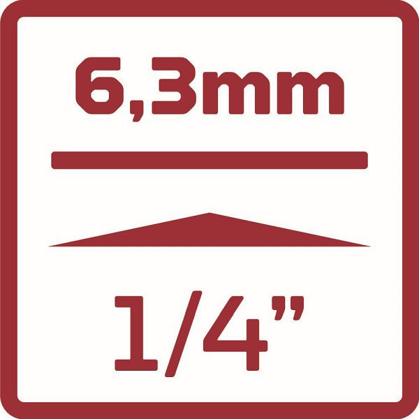 GEDORE clé à douille rouge insert 1/4" 6 pans SW 13mm longueur 25mm, 3300075