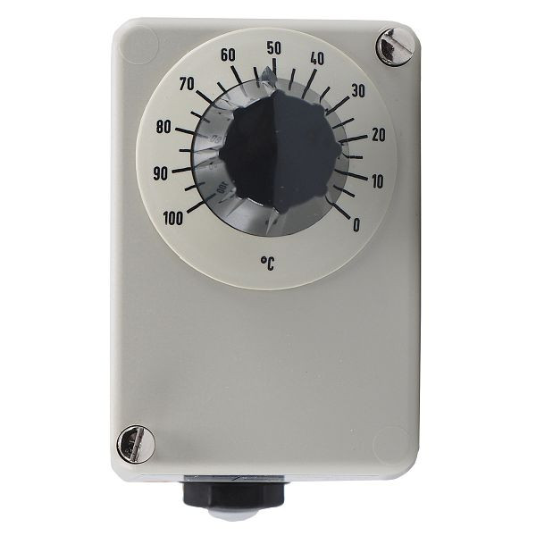 Régulateur de température JUMO avec contact inverseur, 0 à 100°C, capillaire 1000 mm, différentiel de commutation de température : 3°C, 60001004