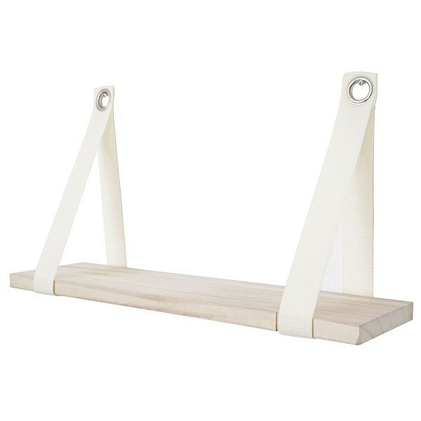 Étagère murale Mendler Var, étagère suspendue, aspect shabby, vintage 27x50cm, couleur naturelle, 61130