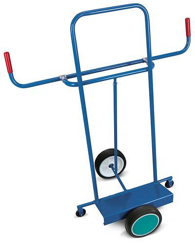 Camion tôlé DENIOS classic-line DENIOS classic-line, acier, pneus pleins, 2 rouleaux de support, pelle 500x200mm, 250kg, 258219