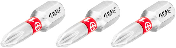 Embout Hazet, 6 pans plein 6,3 (1/4 pouce), profil cruciforme PH, PH1, nombre d'outils : 3, ouverture de clé : PH1, 2215N-PH1/3