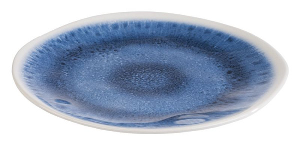 Assiette APS -BLUE OCEAN-, Ø 21,5 cm, hauteur : 2 cm, mélamine, intérieur : décor, bleu, extérieur : blanc, 84674